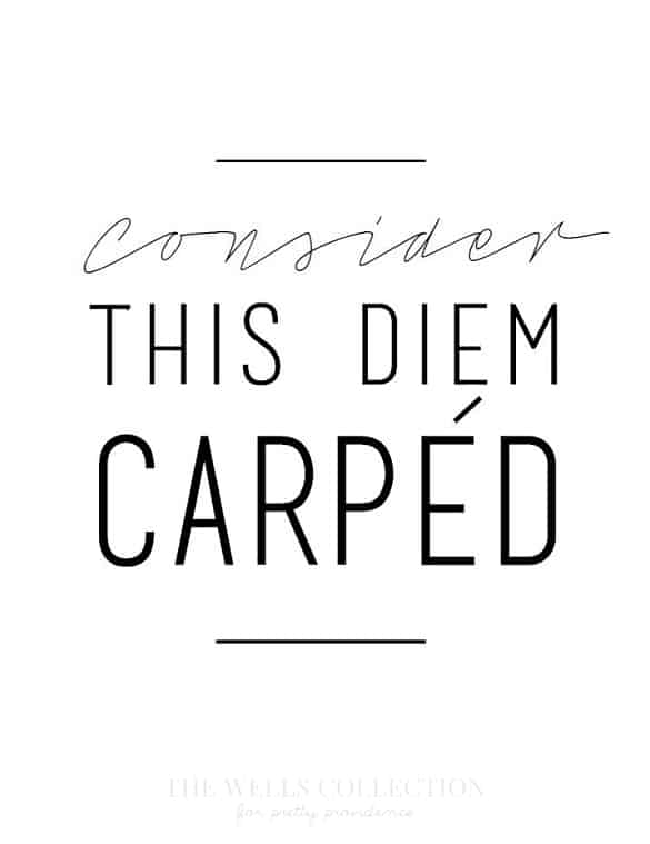 Carpe Diem modern free printable for a work space! Love this.