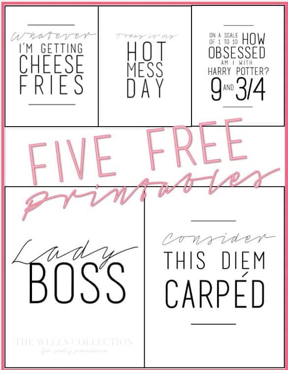 Love these five modern free printables! prettyprovidence.com