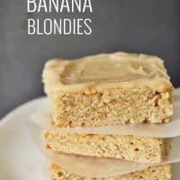 Easy + Delicious Banana Blondies. OMG These are SO good.