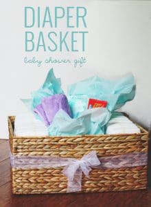 ft! Diapers, wipes, a towel + butt paste in a pretty basket.