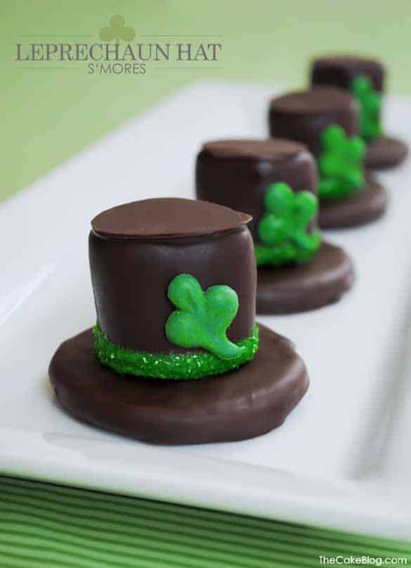 St. Patrick's Day Treats - S'mores Leprechaun Hats by The Cake Blog