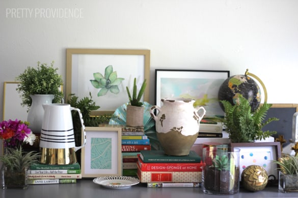 Tips for styling shelves on a budget! 
