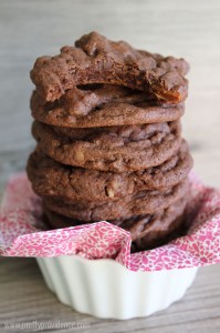 These freezable chocolate chocolate chip cookies will totally change your life! Soft, chewy and delicious! We always make a double batch and freeze half the dough so we can have these babies fresh anytime we want!