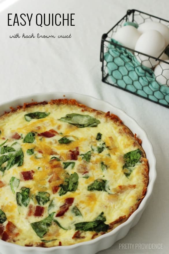 Quiche with hash brown crust! MMM!