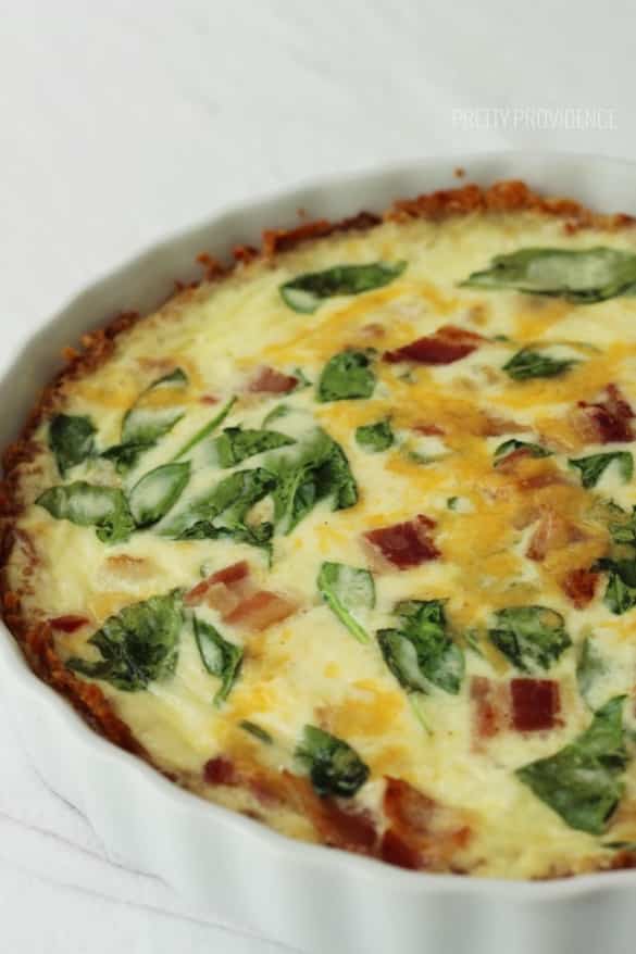 Quiche with hash brown crust! MMM!