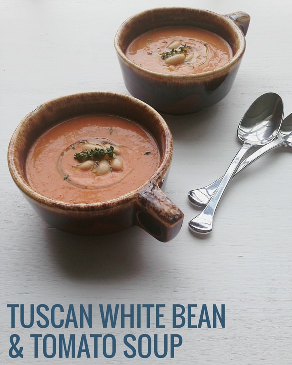 A hearty spring soup, Tuscan White Bean and Tomato Soup | Pretty Providence