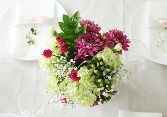 Re-arrange grocery store flowers for an elegant look on a budget!