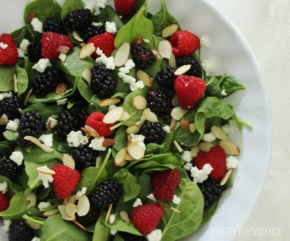 Simple, delicious berry spinach salad!