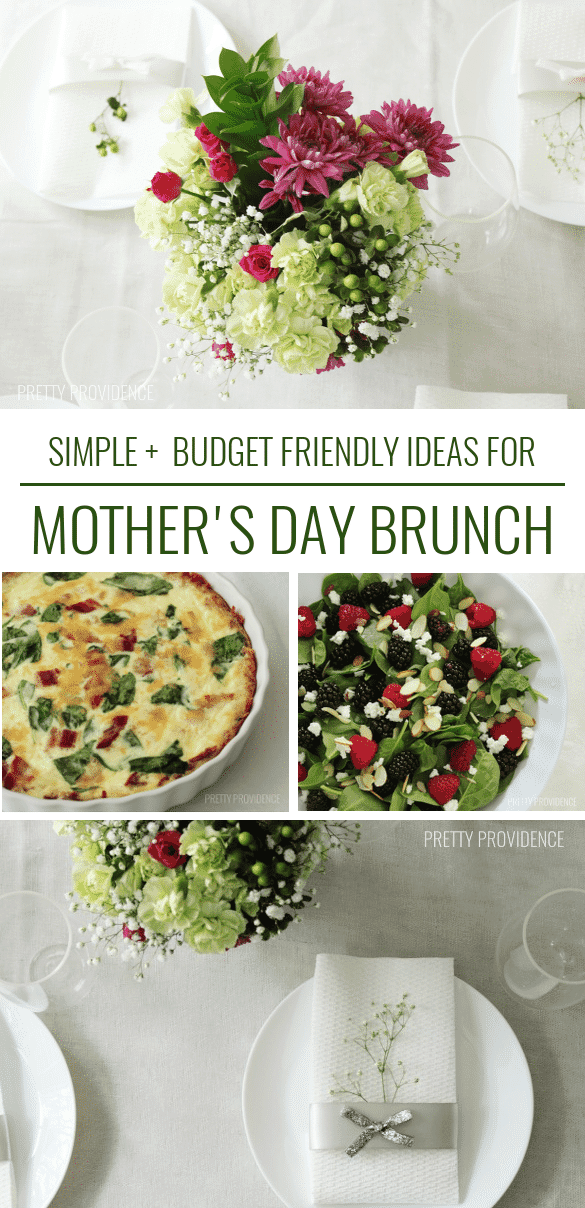 Moms love brunch! Give her a perfect Mother's Day brunch with these easy menu + table setting ideas.