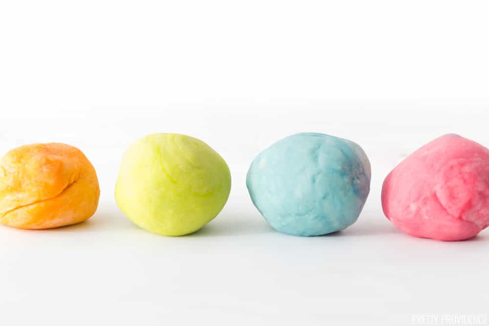 This easy homemade play dough recipe is so easy and you can make any colors you want!