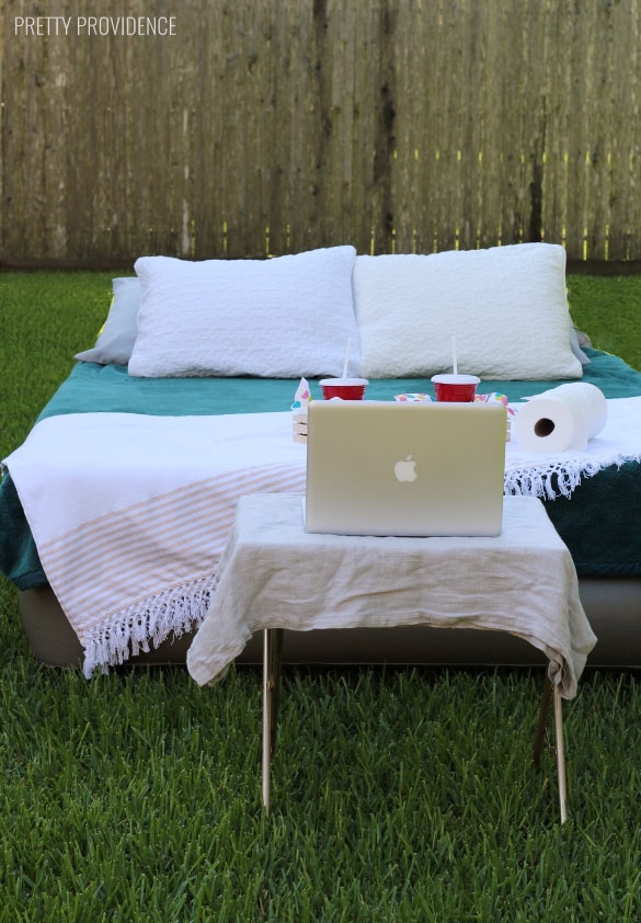 on my summer bucket list! backyard movie night! grab an air mattress + laptop and have a fun movie night in your backyard! 