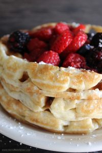 No lie, these are hands down the best waffles I have EVER eaten. We make these all the time and they never get old! So easy, too.