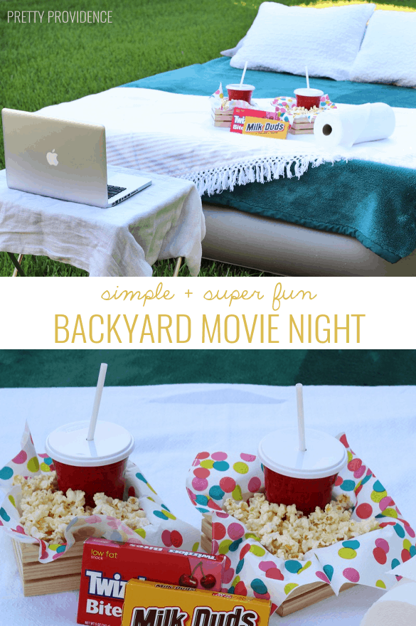 on my summer bucket list! backyard movie night! grab an air mattress + laptop and have a fun movie night in your backyard! 