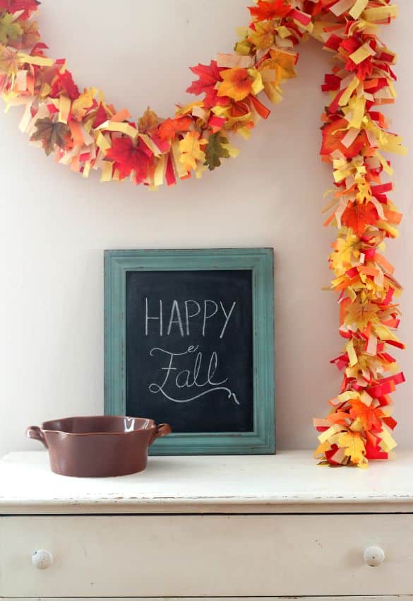 Fall Leaves Fringe Tissue Paper Garland