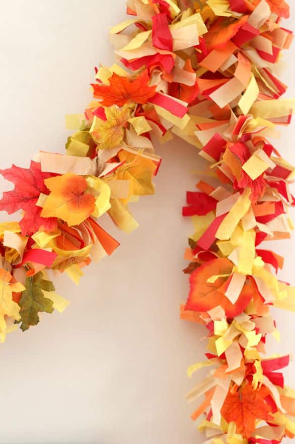 Fall Leaves Fringe Tissue Paper Garland