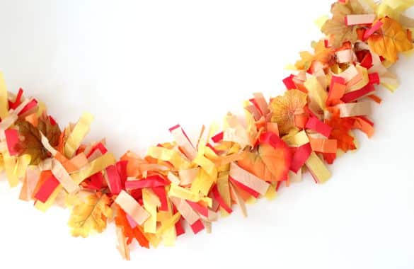 Fall Leaves Fringe Tissue Paper Garland