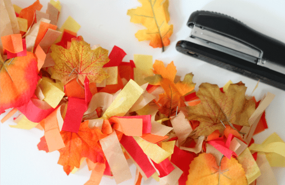 Fall Leaves Fringe Tissue Paper Garland