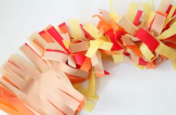 Fall Leaves Fringe Tissue Paper Garland