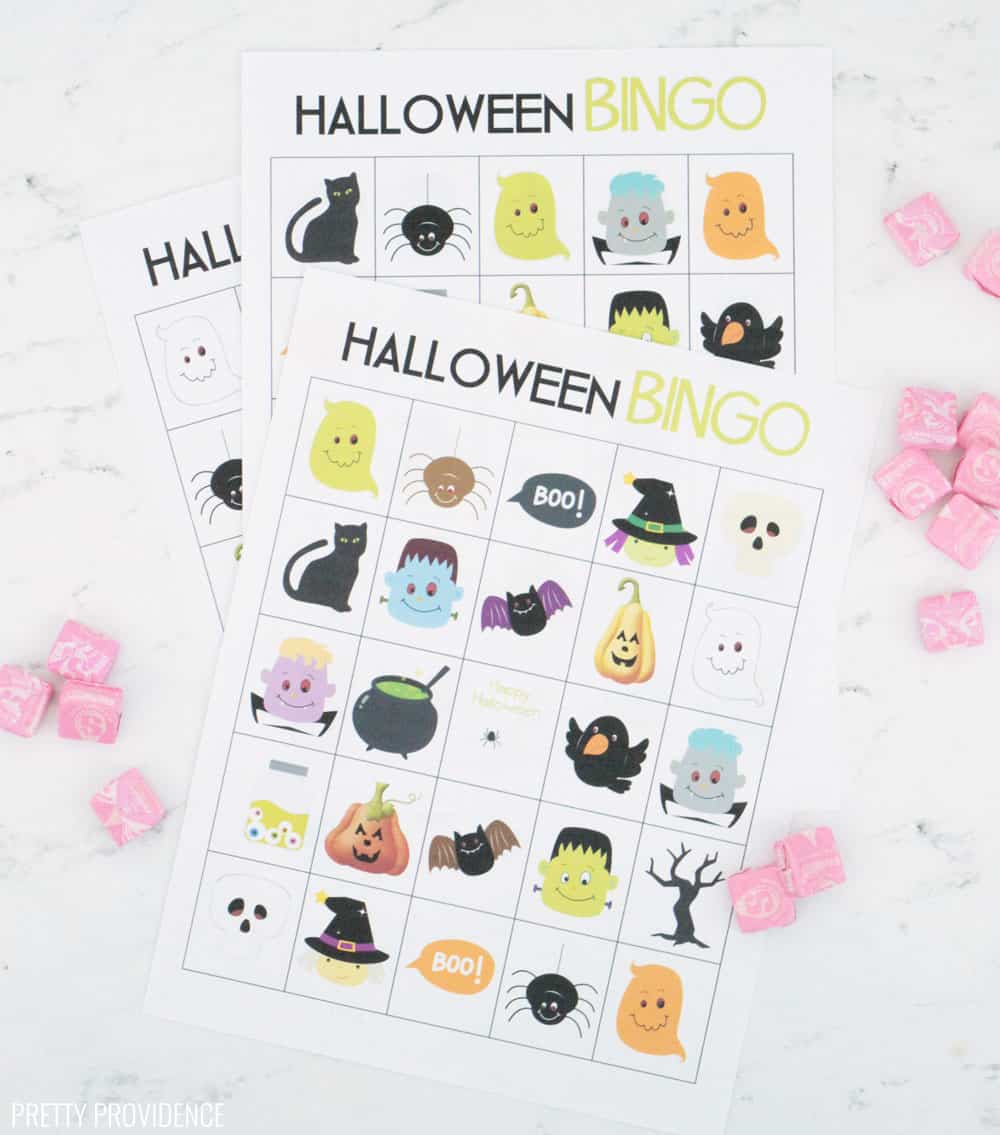 Free printable Halloween Bingo cards | Fun family Halloween activity! {OneCreativeMommy.com}