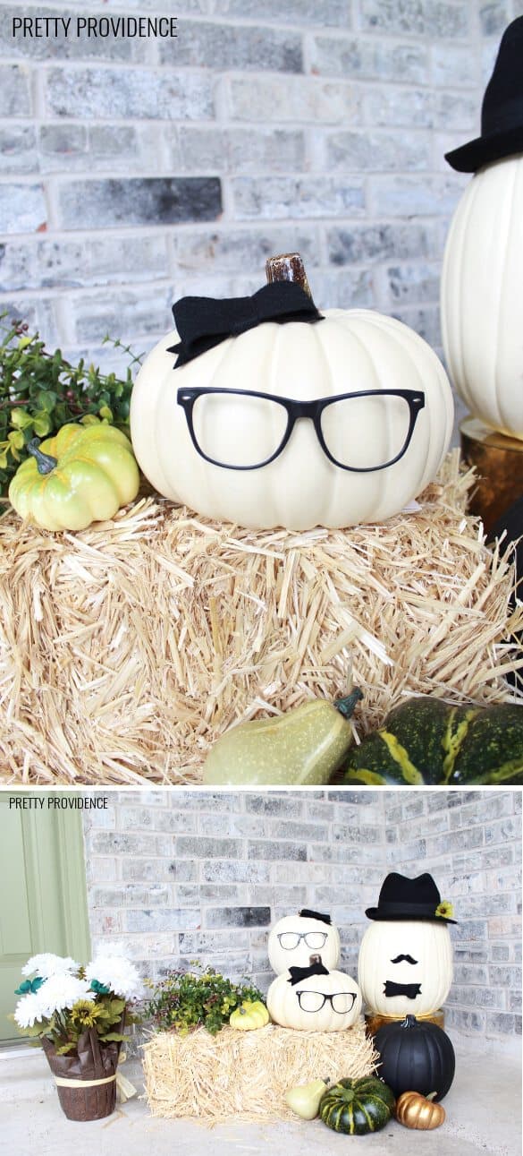 Pumpkin people! No-carve pumpkin idea with craft pumpkins! prettyprovidence.com
