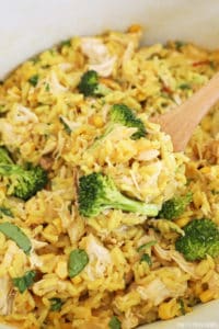 Slow Cooker Cheesy Rice and Chicken Casserole