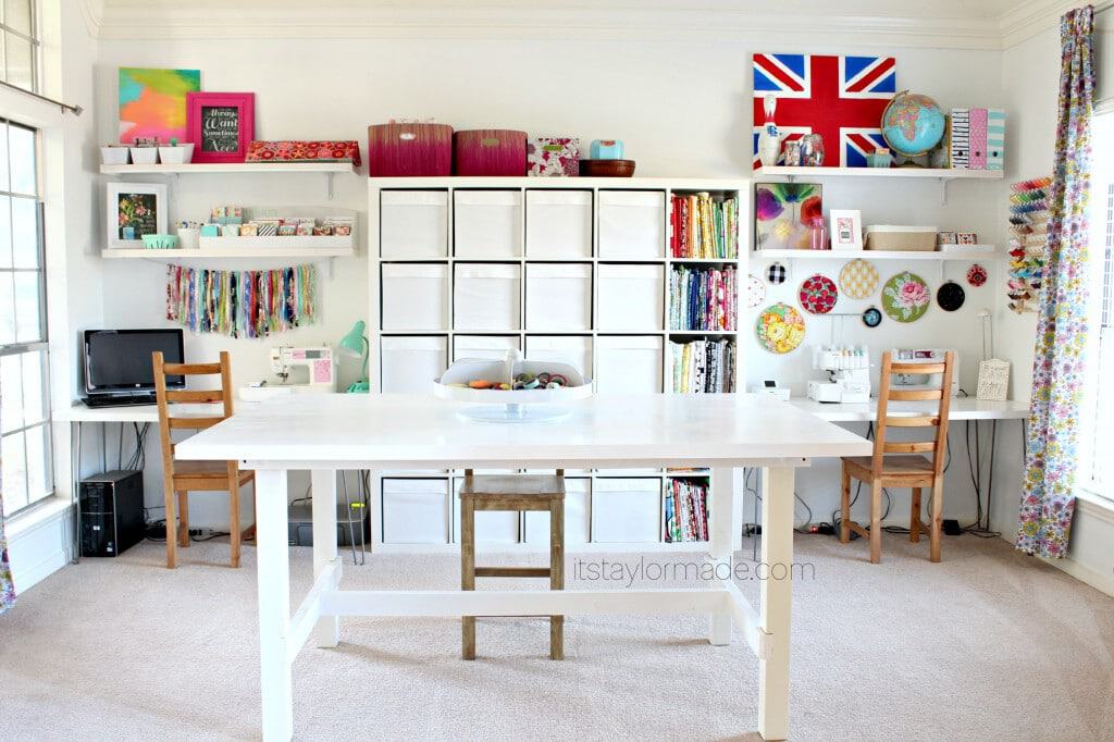 IKEA HACK Desk with Cube Storage Shelves - Pretty Providence