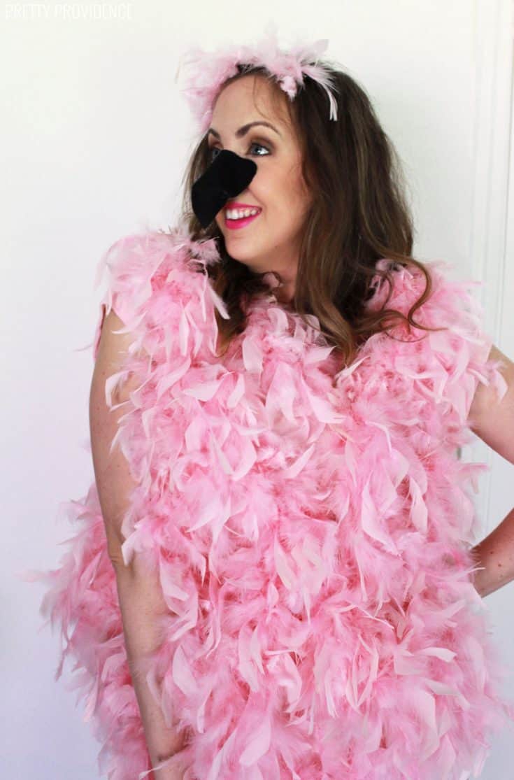 Easy No-Sew Flamingo Costume for Halloween - Pretty Providence