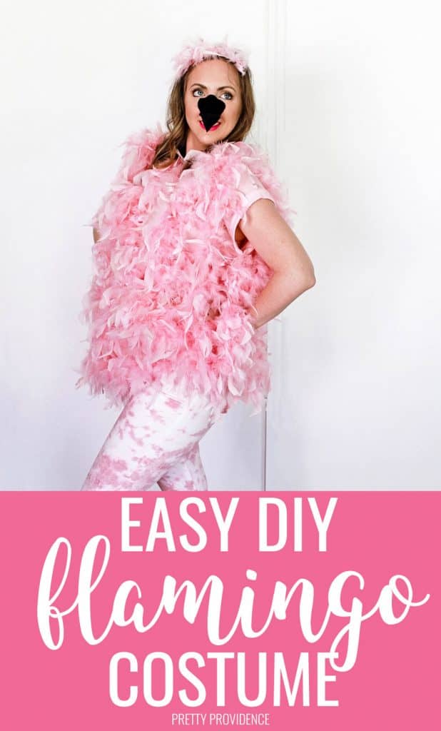 Easy No-Sew Flamingo Costume for Halloween - Pretty Providence
