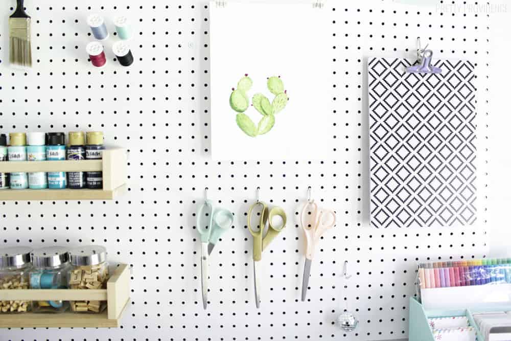 This pegboard craft room organization is awesome!