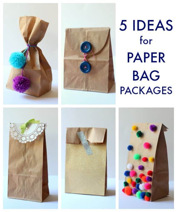 5 Cheap and Awesome Brown Paper Bag Party Favor Package Ideas! Just in time for the holidays!!