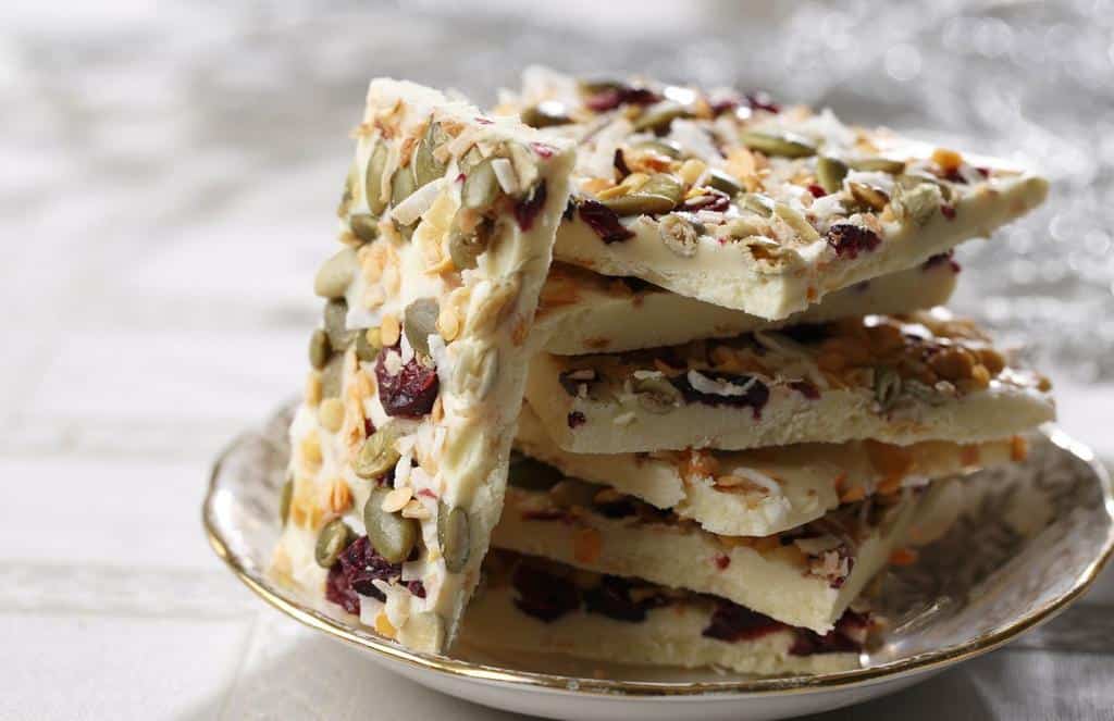 http://www.lentils.ca/recipe/white-chocolate-lentil-bark/