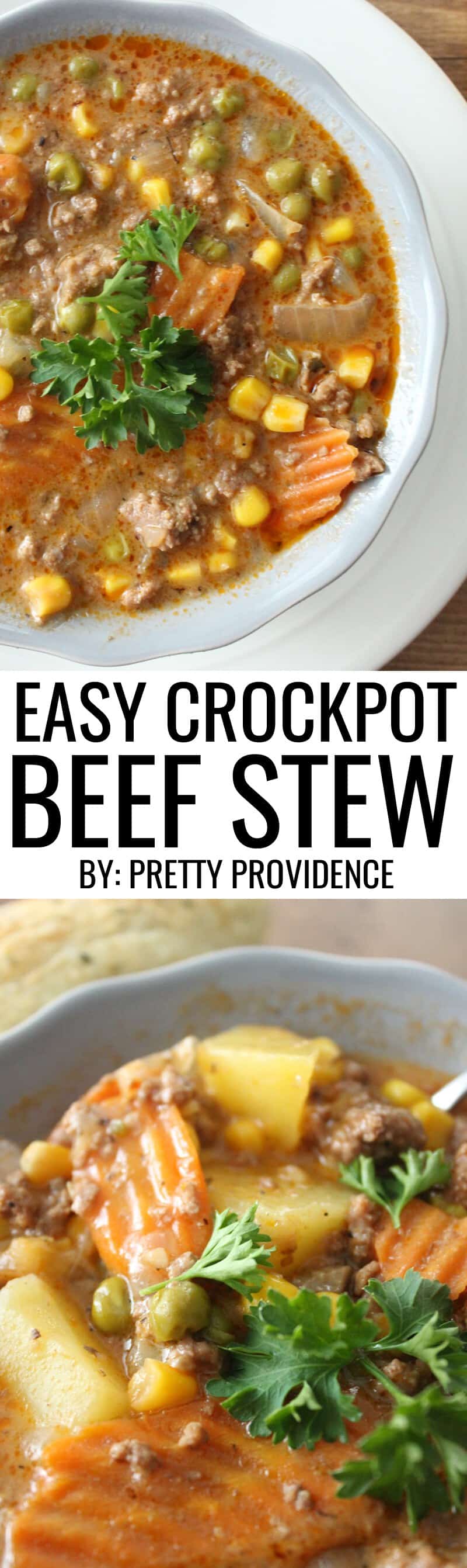 Okay this easy crockpot beef stew is seriously the best weeknight dinner! It's healthy, easy and delicious, what more could you need? 