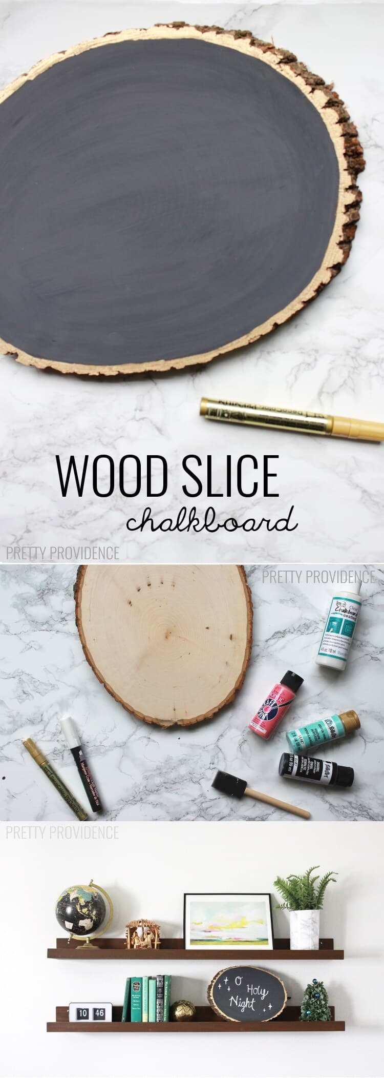 DIY wood slice chalkboard - love this! I change it up for holidays and birthdays, it's so fun!