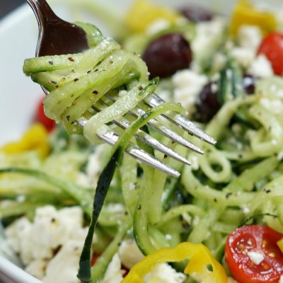 Spiralized Greek Salad