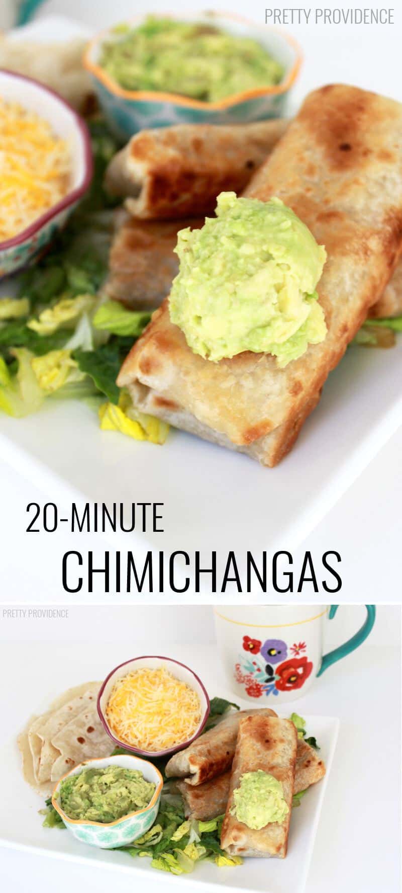 One of our new family FAVES! Quick and easy 20-minute Chimichangas to make on a busy weeknight!