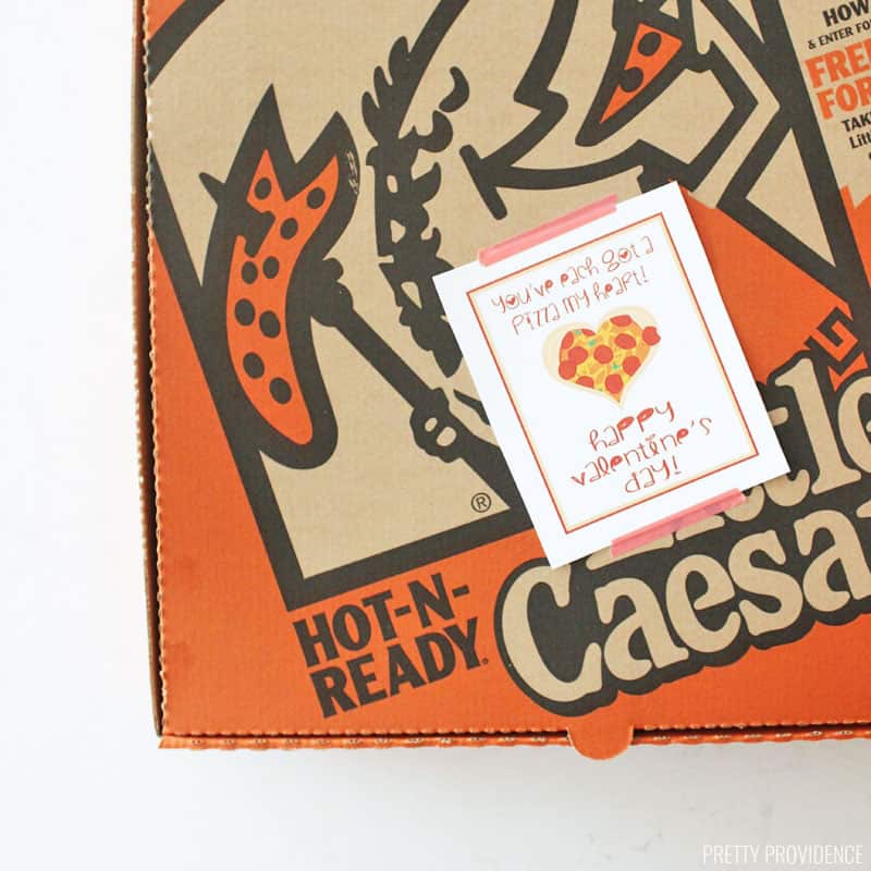 Pizza Puns Valentine with Pizza Box
