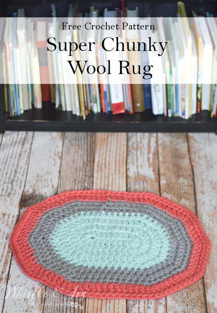 FREE Crochet Pattern - Make this fabulous Super Chunky Oval Rug with some super bulky yarn, and this free pattern. It works up quickly, and is so fun to make. 