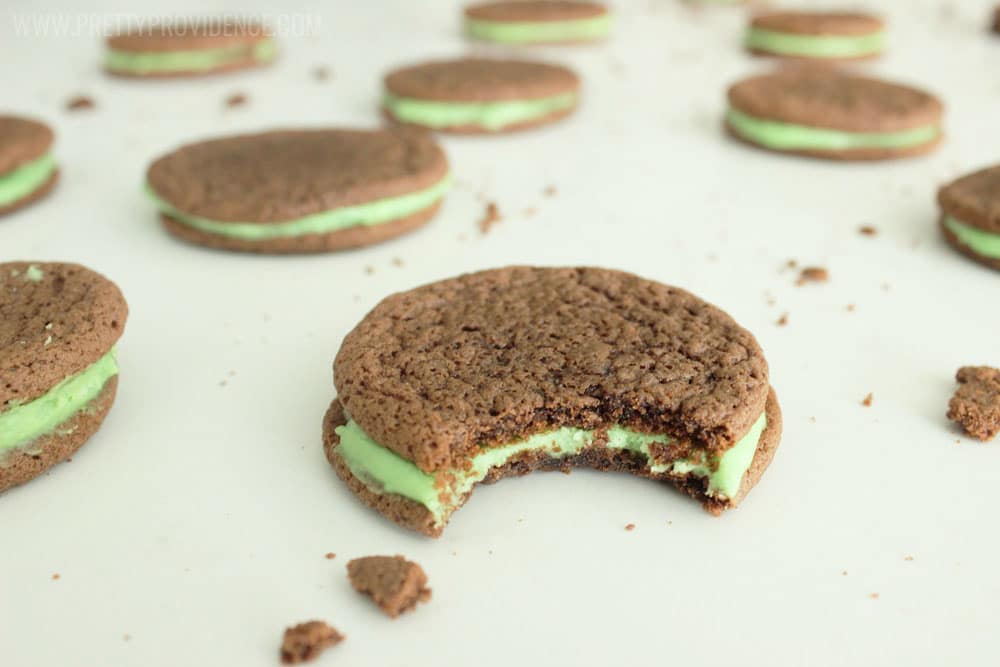 Okay these homemade mint oreos are freakin' amazing! They taste a lot like a mint fudge brownie, but are way easier and make a bunch more! I took them to neighbors and had rave reviews :). 