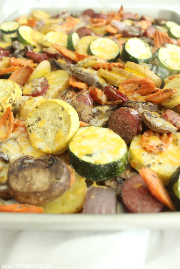 Easy Roasted Kielbasa and Veggies - Pretty Providence