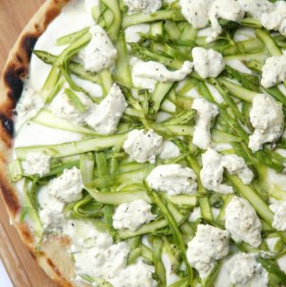 Easy Grilled Shaved Asparagus Pizza