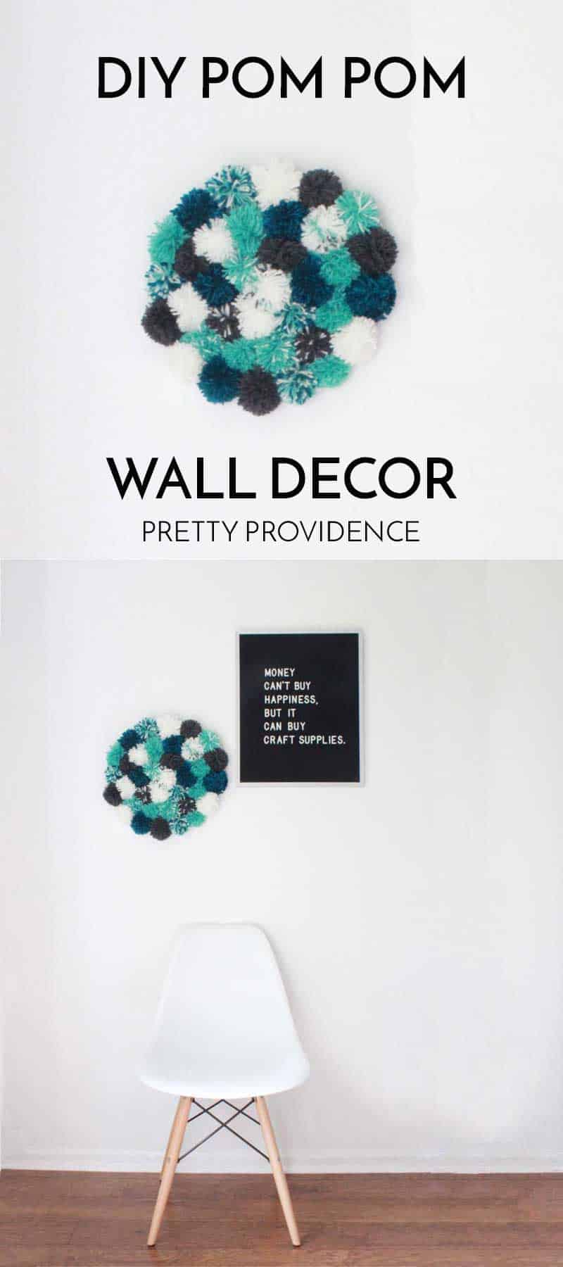 DIY Pom Pom Wall Decor! SUPER FUN right?!? I love this!