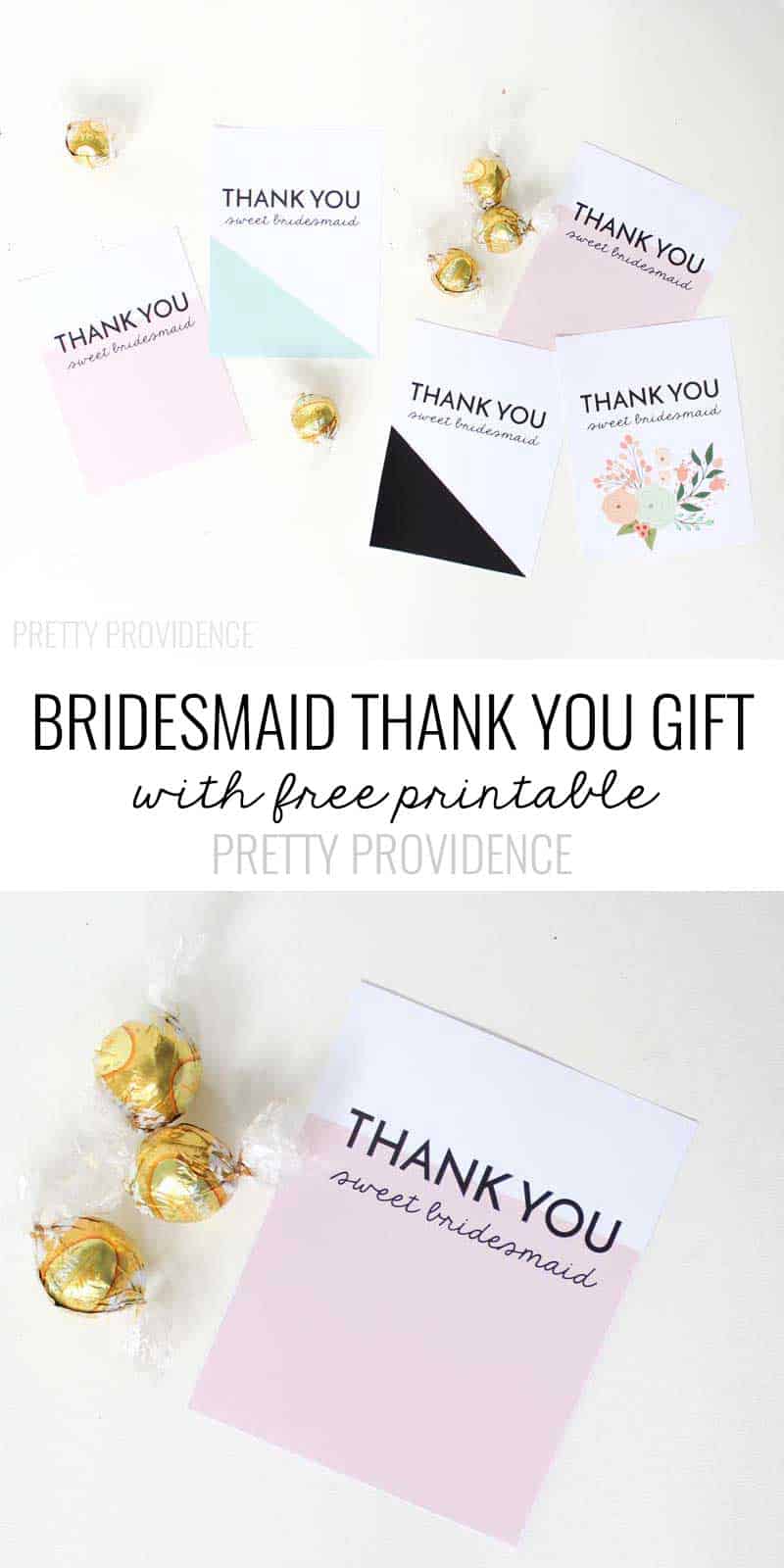 LOVE this bridesmaid thank you gift idea!!! (Free Printable Thank You cards too!) Definitely pinning for later