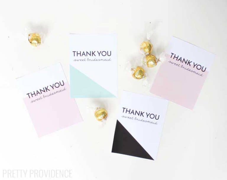 Bridesmaid Thank You Gift Printable - Pretty Providence