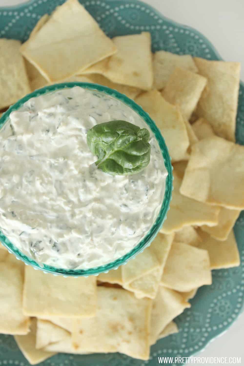 The BEST and easiest spinach dip ever! Literally takes five minutes to throw together and is always a major crowd pleaser! 