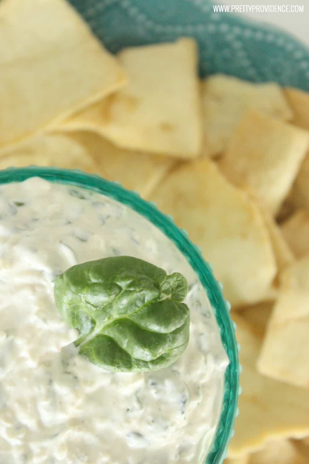 The BEST and easiest spinach dip ever! Literally takes five minutes to throw together and is always a major crowd pleaser! 