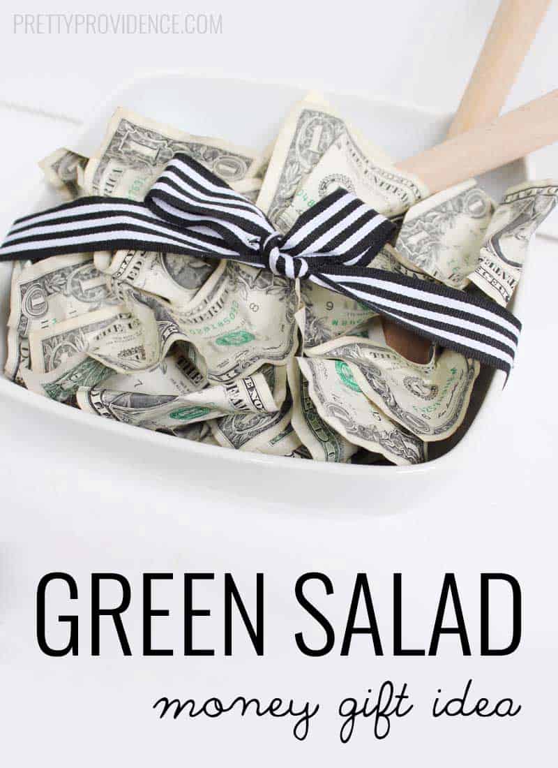 Green Salad Money Gift Idea