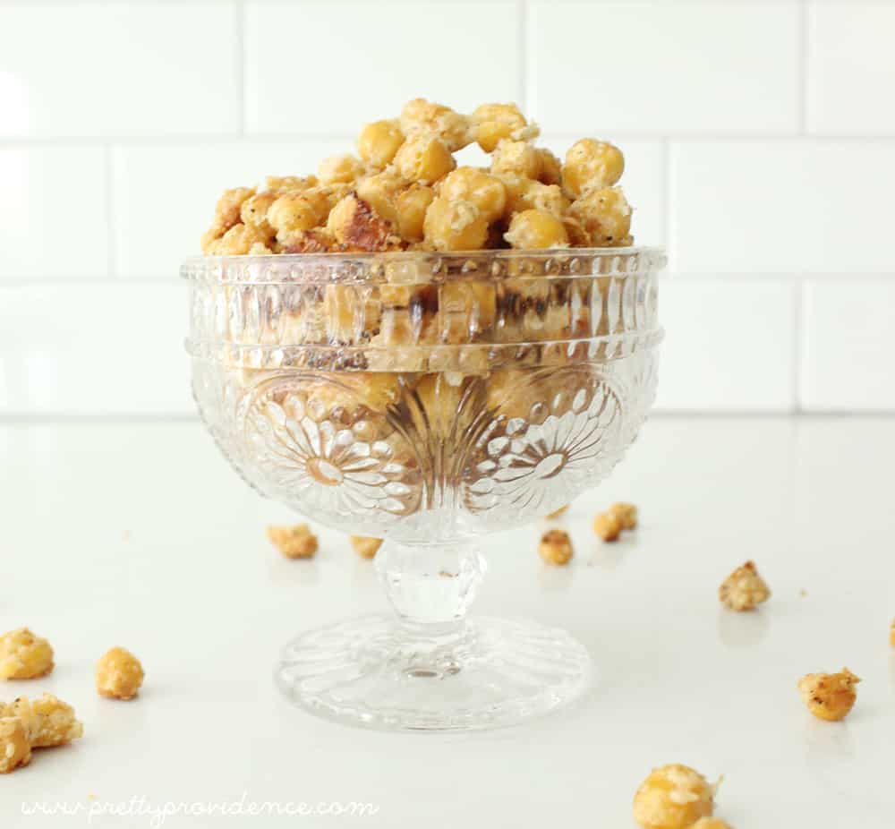 If you need a healthy and delicious snack, these roasted chickpeas are for you! So yummy, even my picky eaters love them! 