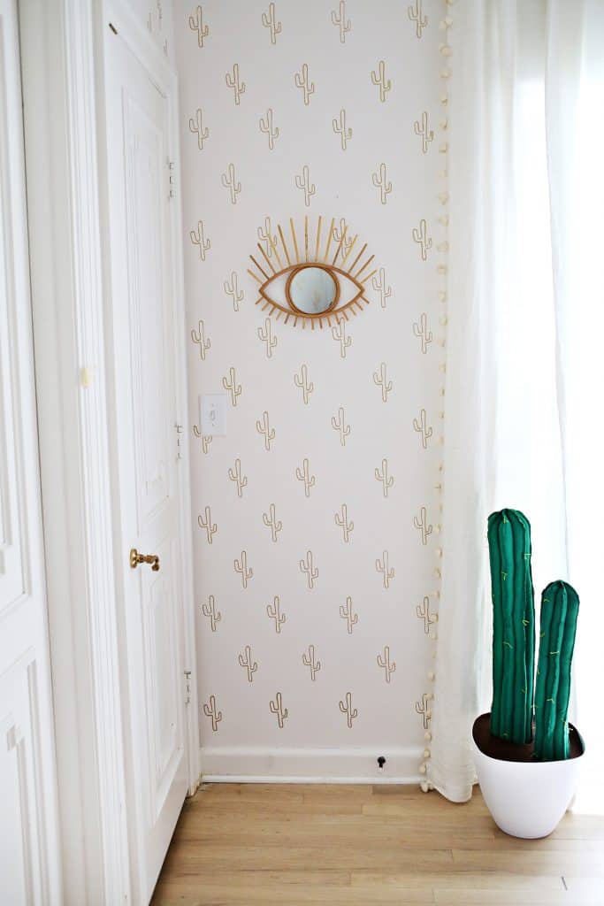 DIY Cactus Wallpaper with gold MARKERS! A Beautiful Mess