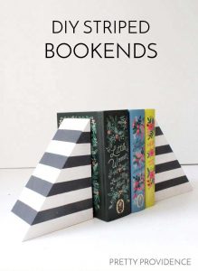DIY Striped Bookends like West Elm!! Oh my I love these!!