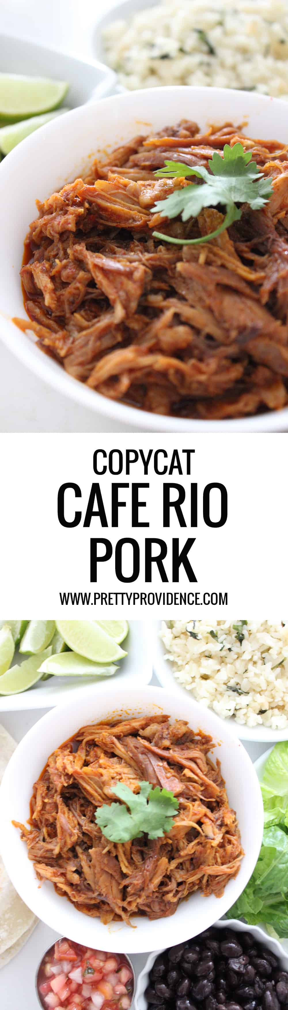 Okay this copycat Cafe Rio pork is AMAZING! It tastes just like the real deal. New family favorite, hands down! 